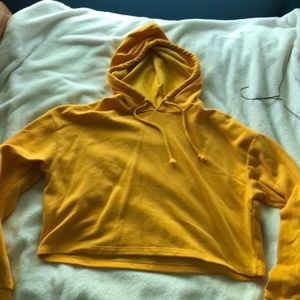 Yellow cropped hoodie